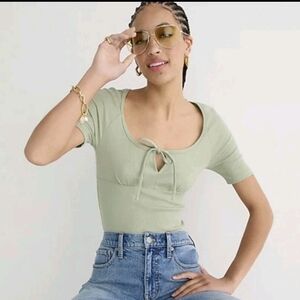 J. Crew Tie-front vintage rib T-shirt